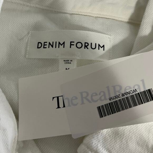 NEW Aritzia Denim Forum White Snap Button Down Denim Jean Shirt Coat Jacket M - Picture 3 of 4